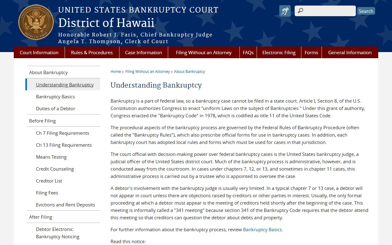 Understanding federal bankruptcy law relevant to Hawaii County bankruptcy records on the Big Island